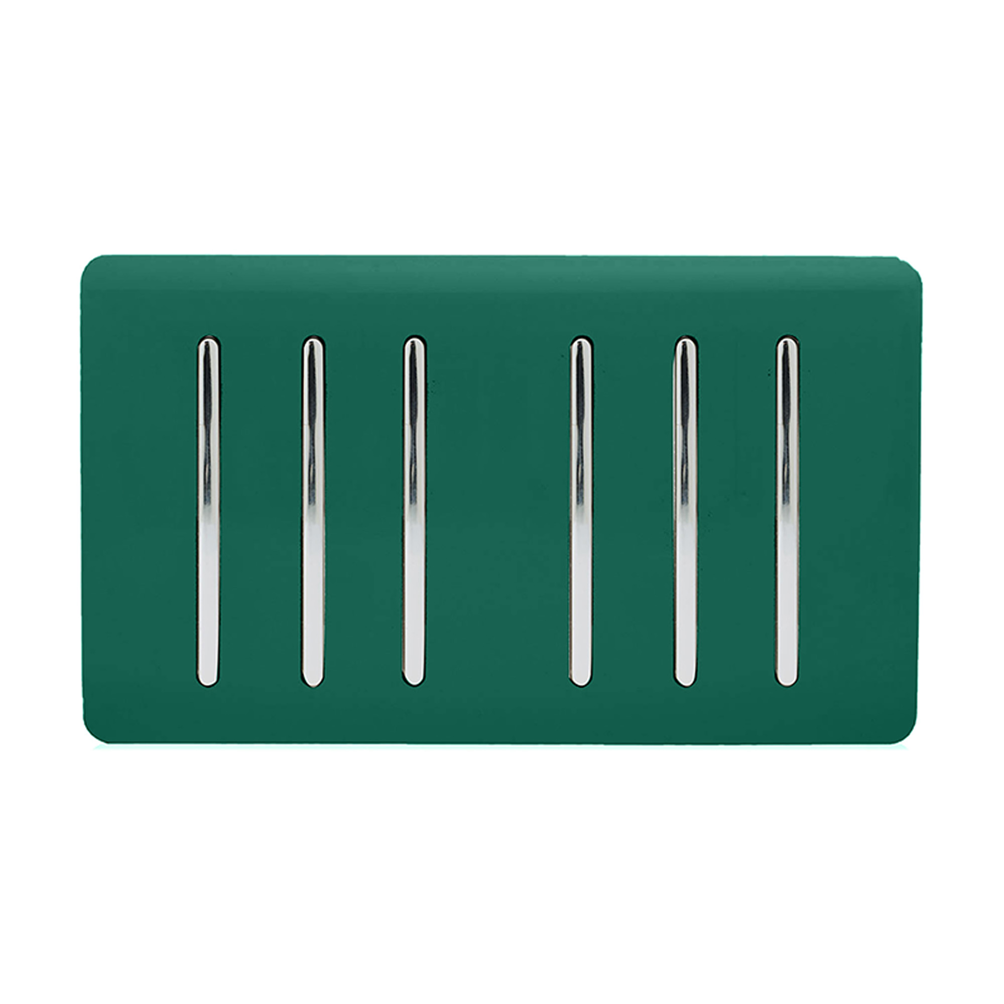 ART-SS66DG  6 Gang 2 Way 10 Amp Rocker Twin Plate Dark Green